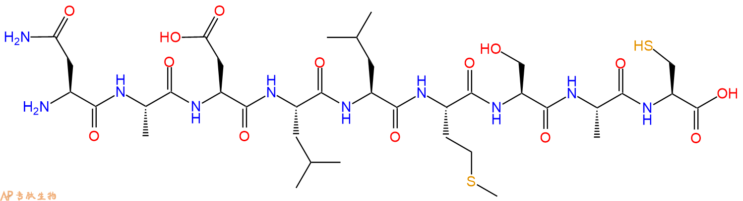 专肽生物产品H2N-Asn-Ala-Asp-Leu-Leu-Met-Ser-Ala-Cys-OH
