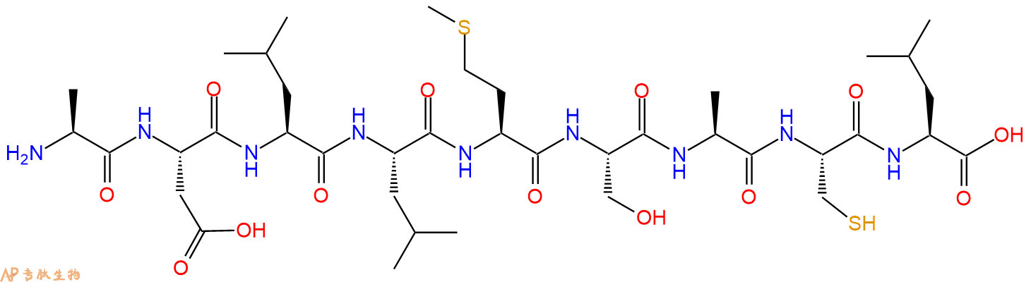 专肽生物产品H2N-Ala-Asp-Leu-Leu-Met-Ser-Ala-Cys-Leu-OH