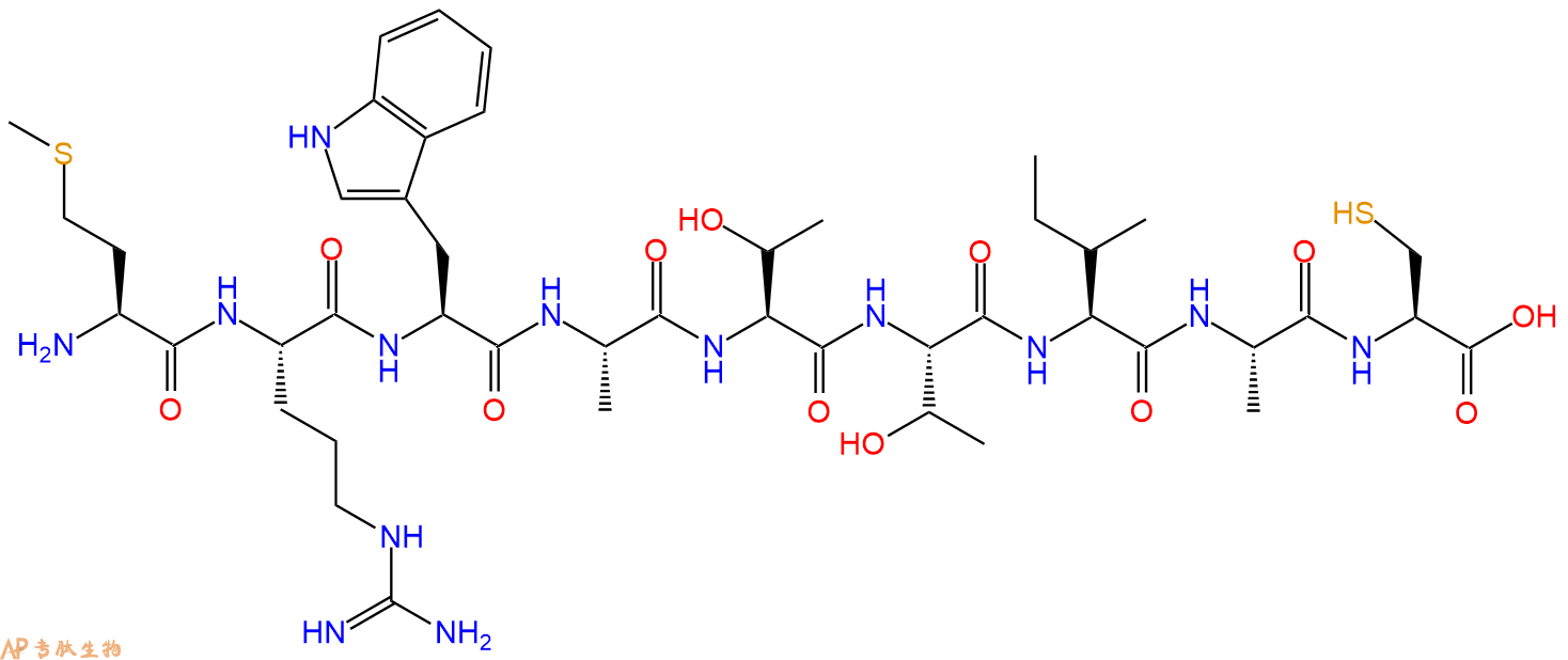 专肽生物产品H2N-Met-Arg-Trp-Ala-Thr-Thr-Ile-Ala-Cys-OH