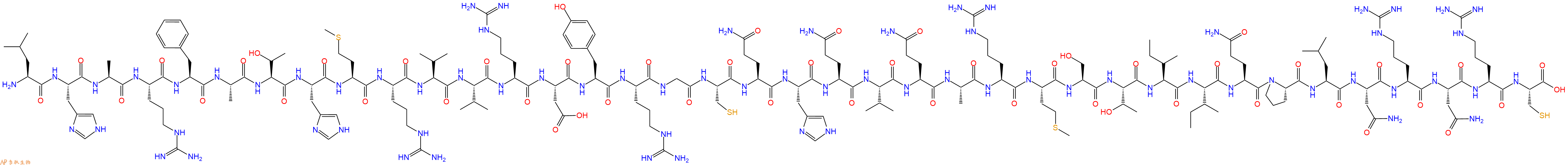 专肽生物产品H2N-Leu-His-Ala-Arg-Phe-Ala-Thr-His-Met-Arg-Val-Val-Arg-Asp-Tyr-Arg-Gly-Cys-Gln-His-Gln-Val-Gln-Ala-Arg-Met-Ser-Thr-Ile-Ile-Gln-Pro-Leu-Asn-Arg-Asn-Arg-Cys-OH