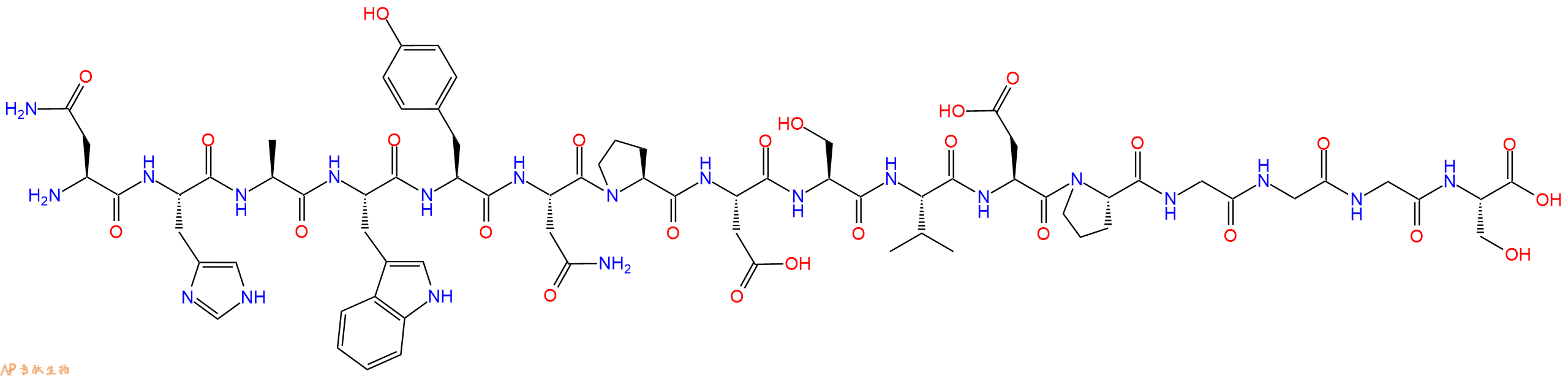 专肽生物产品H2N-Asn-His-Ala-Trp-Tyr-Asn-Pro-Asp-Ser-Val-Asp-Pro-Gly-Gly-Gly-Ser-OH