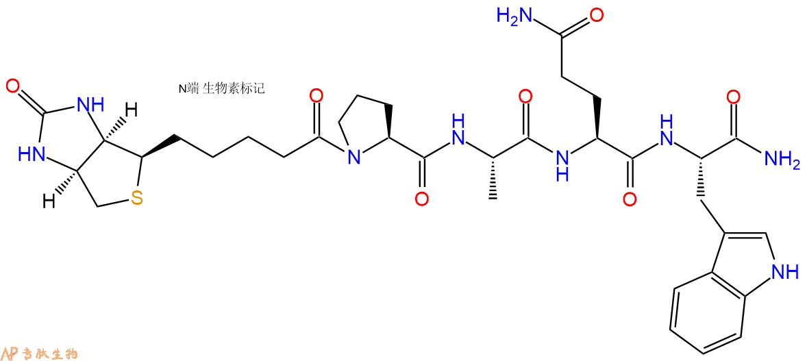 专肽生物产品Biotinyl-Pro-Ala-Gln-Trp-CONH2
