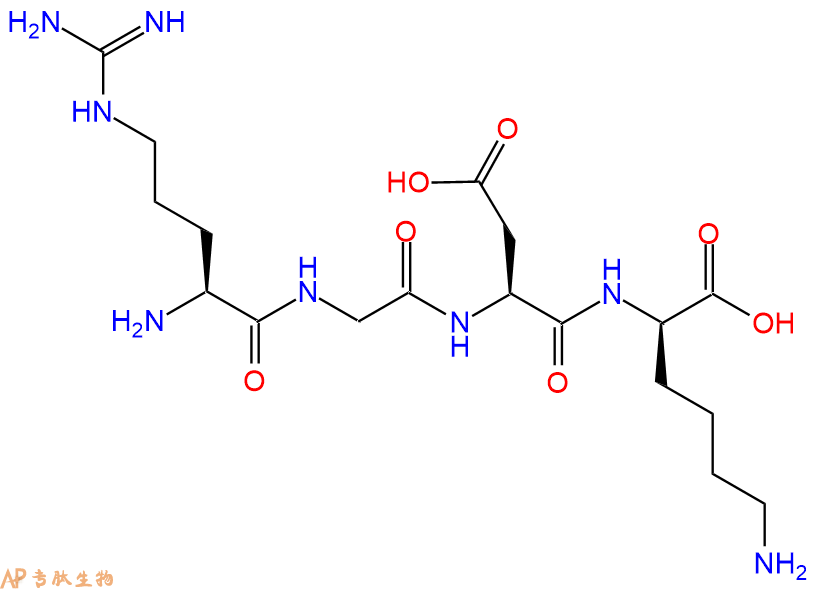 专肽生物产品H2N-Arg-Gly-Asp-DLys-OH