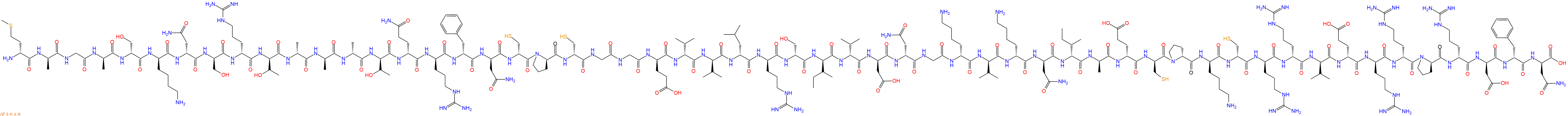 专肽生物产品H2N-DMet-DAla-Gly-DAla-DSer-DLys-DAsn-DSer-DArg-DThr-DAla-DAla-DAla-DThr-DGln-DArg-DPhe-DAsn-DCys-DPro-DCys-Gly-Gly-DGlu-DVal-DVal-DLeu-DArg-DSer-DIle-DVal-DAsp-DAsn-Gly-DLys-DVal-DLys-DAsn-DIle-DAla-DGlu-DCys-DPro-DLys-DCys-DArg-DArg-DVal-DGlu-DArg-DArg-D