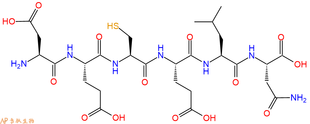 专肽生物产品H2N-Asp-Glu-Cys-Glu-Leu-Asn-OH