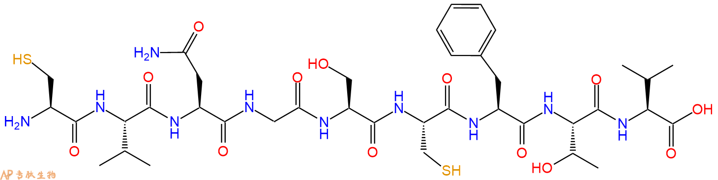 专肽生物产品H2N-Cys-Val-Asn-Gly-Ser-Cys-Phe-Thr-Val-OH