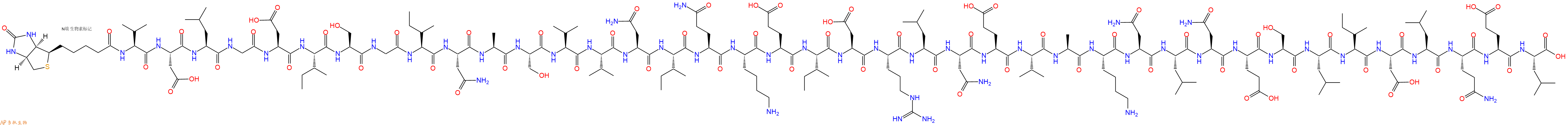 专肽生物产品Biotinyl-Val-Asp-Leu-Gly-Asp-Ile-Ser-Gly-Ile-Asn-Ala-Ser-Val-Val-Asn-Ile-Gln-Lys-Glu-Ile-Asp-Arg-Leu-Asn-Glu-Val-Ala-Lys-Asn-Leu-Asn-Glu-Ser-Leu-Ile-Asp-Leu-Gln-Glu-Leu-OH