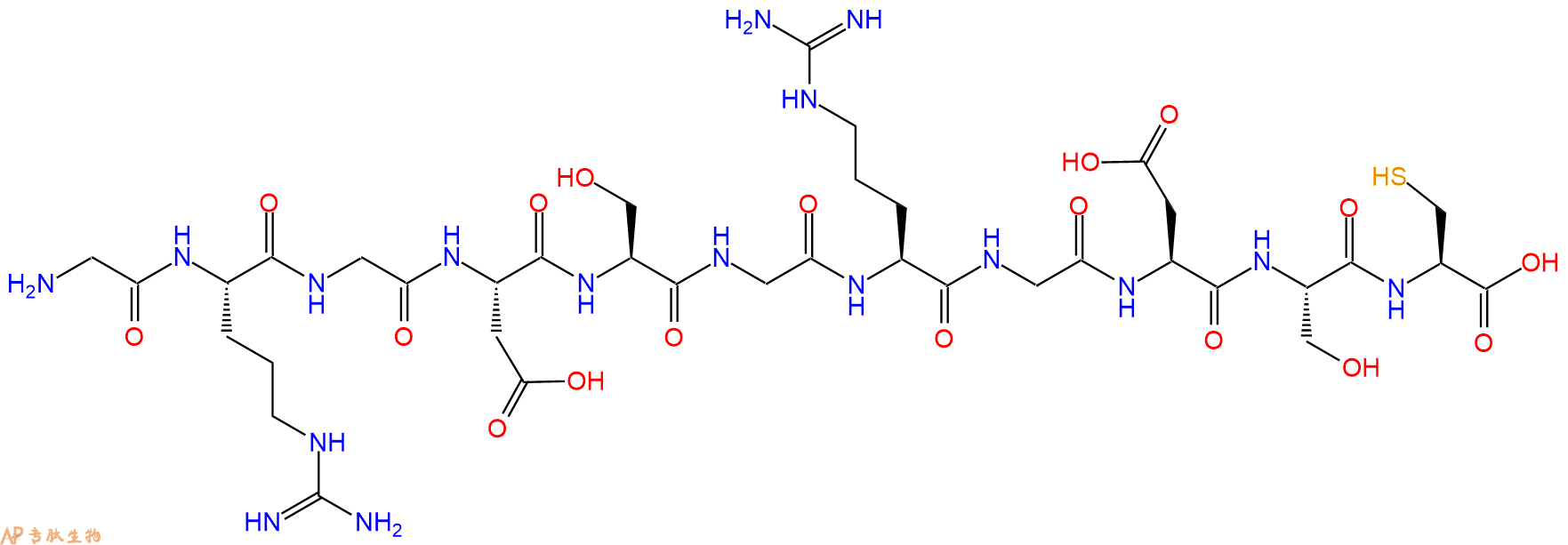 专肽生物产品H2N-Gly-Arg-Gly-Asp-Ser-Gly-Arg-Gly-Asp-Ser-Cys-OH