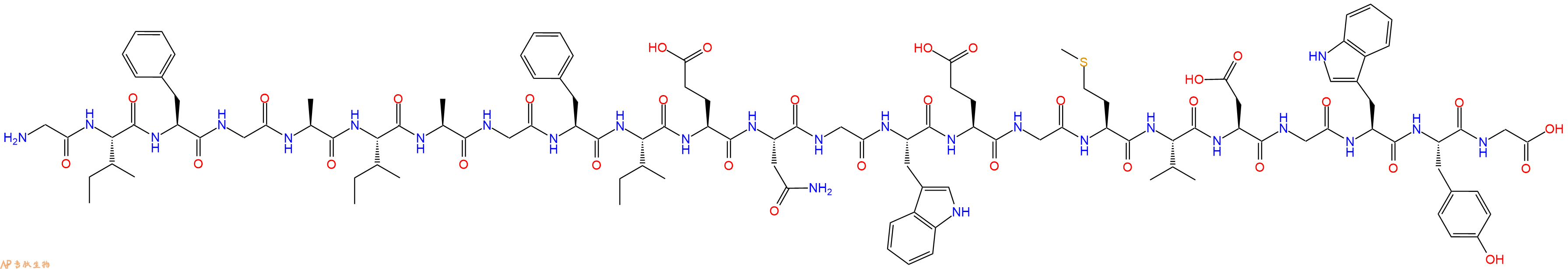 专肽生物产品H2N-Gly-Ile-Phe-Gly-Ala-Ile-Ala-Gly-Phe-Ile-Glu-Asn-Gly-Trp-Glu-Gly-Met-Val-Asp-Gly-Trp-Tyr-Gly-OH
