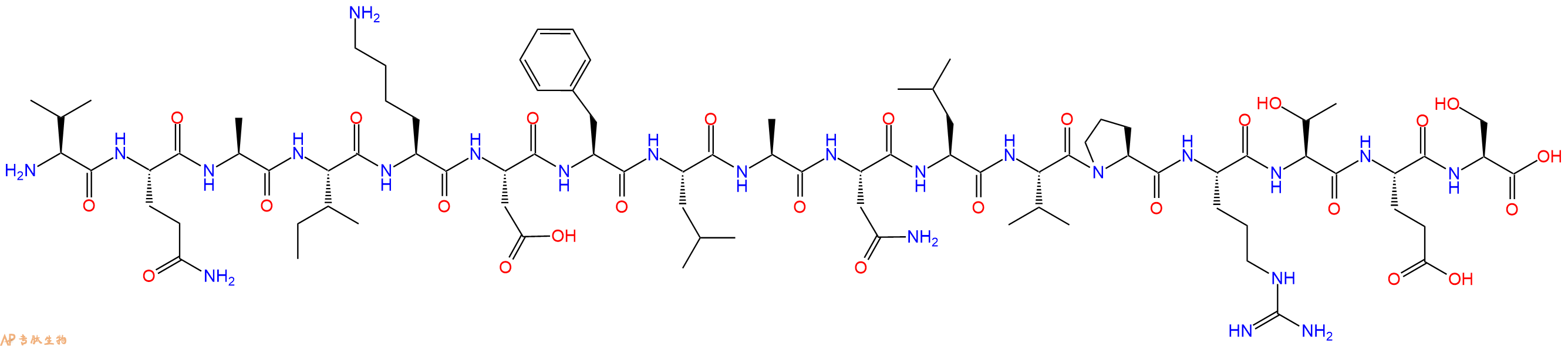 专肽生物产品H2N-Val-Gln-Ala-Ile-Lys-Asp-Phe-Leu-Ala-Asn-Leu-Val-Pro-Arg-Thr-Glu-Ser-OH
