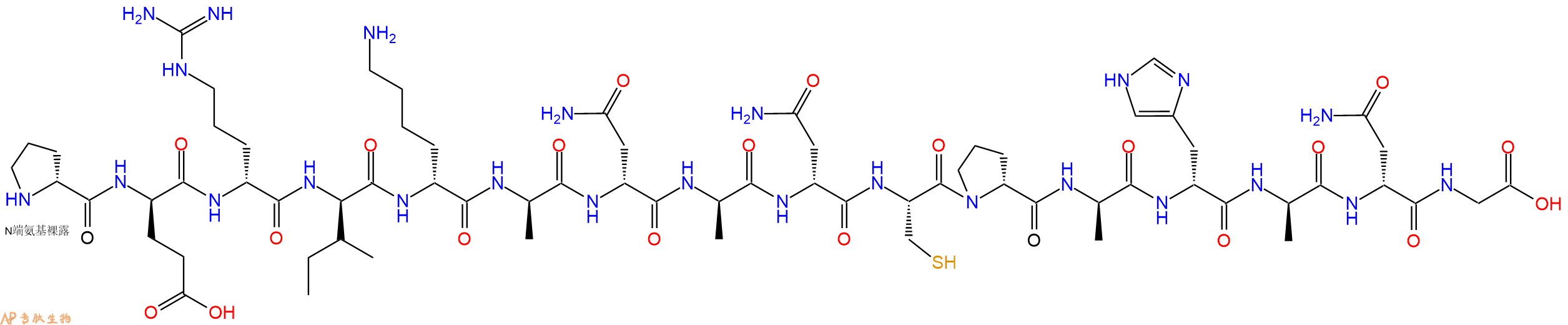 专肽生物产品H2N-DPro-DGlu-DArg-DIle-DLys-DAla-DAsn-DAla-DAsn-Cys-DPro-DAla-DHis-DAla-DAsn-Gly-OH