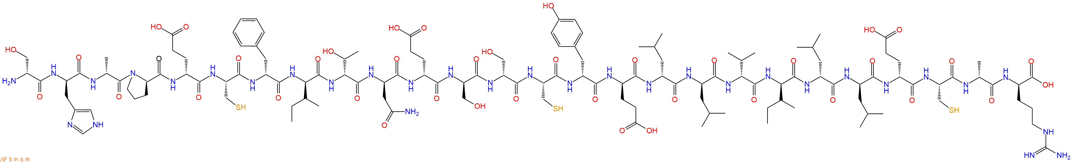专肽生物产品H2N-DSer-DHis-DAla-DPro-DGlu-Cys-DPhe-DIle-DThr-DAsn-DGlu-DSer-DSer-Cys-DTyr-DGlu-DLeu-DLeu-DVal-DIle-DLeu-DLeu-DGlu-Cys-DAla-DArg-OH