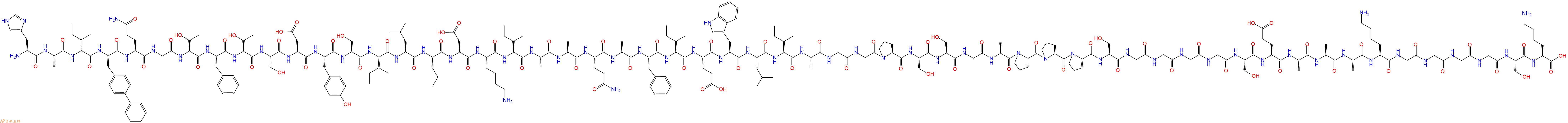 专肽生物产品H2N-His-Ala-DIle-DBip-Gln-Gly-Thr-Phe-Thr-Ser-Asp-Tyr-Ser-Ile-Leu-Leu-Asp-Lys-Ile-Ala-Ala-Gln-Ala-Phe-Ile-Glu-Trp-Leu-Ile-Ala-Gly-Gly-Pro-Ser-Ser-Gly-Ala-Pro-Pro-Pro-Ser-Gly-Gly-Gly-Gly-Ser-Glu-Ala-Ala-Ala-Lys-Gly-Gly-Gly-Gly-Ser-Lys-OH