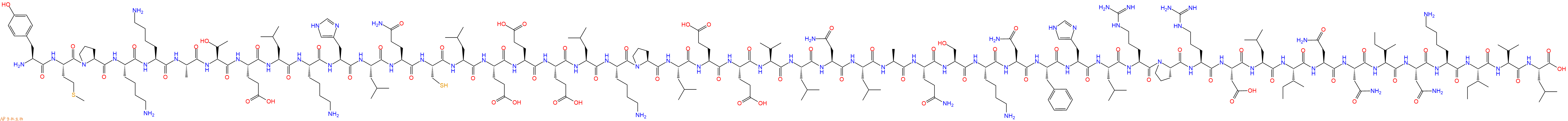 专肽生物产品H2N-Tyr-Met-Pro-Lys-Lys-Ala-Thr-Glu-Leu-Lys-His-Leu-Gln-Cys-Leu-Glu-Glu-Glu-Leu-Lys-Pro-Leu-Glu-Glu-Val-Leu-Asn-Leu-Ala-Gln-Ser-Lys-Asn-Phe-His-Leu-Arg-Pro-Arg-Asp-Leu-Ile-Asn-Asn-Ile-Asn-Lys-Ile-Val-Leu-OH