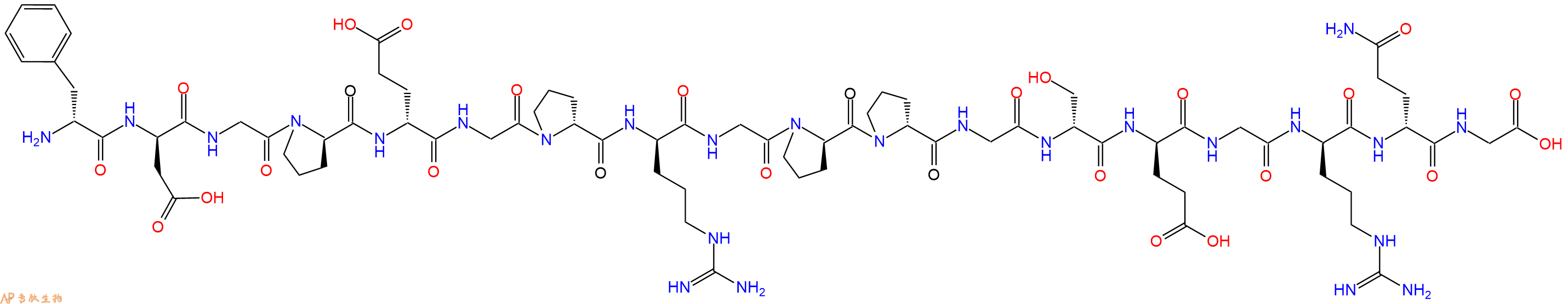 专肽生物产品H2N-DPhe-DAsp-Gly-DPro-DGlu-Gly-DPro-DArg-Gly-DPro-DPro-Gly-DSer-DGlu-Gly-DArg-DGln-Gly-OH