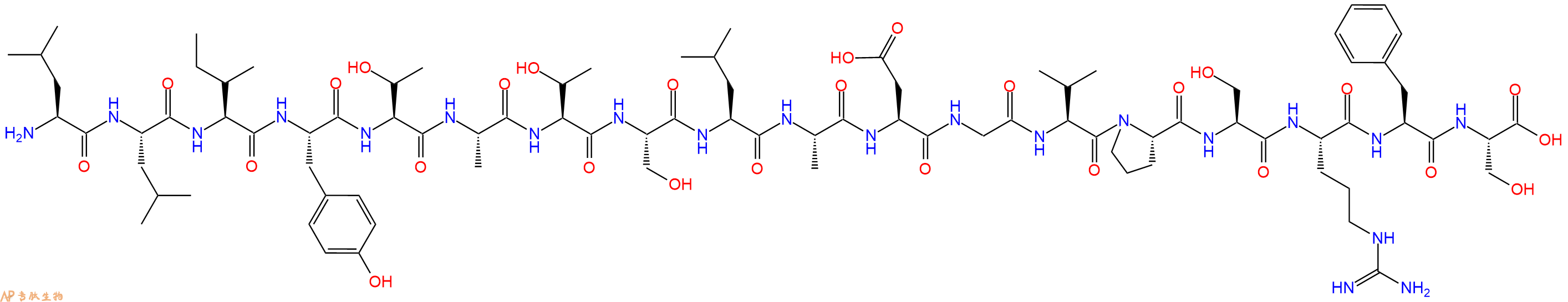 专肽生物产品H2N-Leu-Leu-Ile-Tyr-Thr-Ala-Thr-Ser-Leu-Ala-Asp-Gly-Val-Pro-Ser-Arg-Phe-Ser-OH