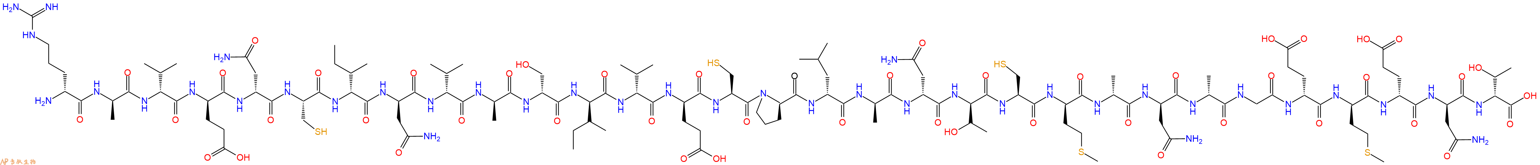 专肽生物产品H2N-DArg-DAla-DVal-DGlu-DAsn-Cys-DIle-DAsn-DVal-DAla-DSer-DIle-DVal-DGlu-Cys-DPro-DLeu-DAla-DAsn-DThr-Cys-DMet-DAla-DAsn-DAla-Gly-DGlu-DMet-DGlu-DAsn-DThr-OH