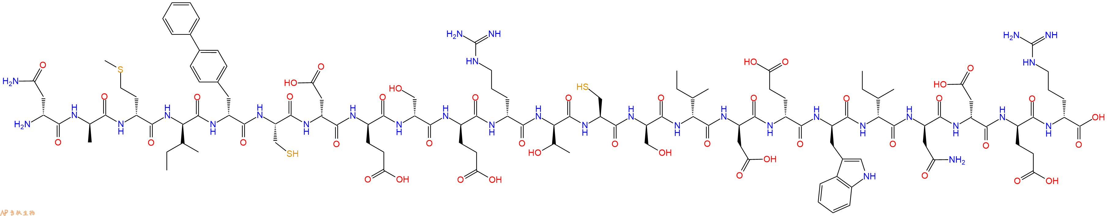 专肽生物产品H2N-DAsn-DAla-DMet-DIle-DBip-Cys-DAsp-DGlu-DSer-DGlu-DArg-DThr-Cys-DSer-DIle-DAsp-DGlu-DTrp-DIle-DAsn-DAsp-DGlu-DArg-OH