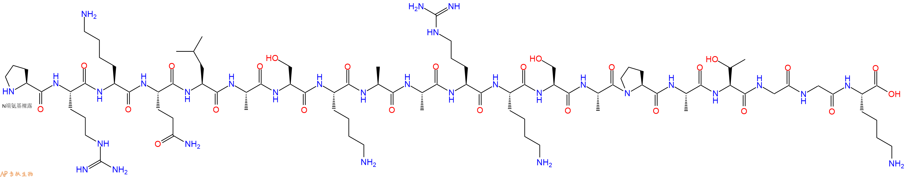 专肽生物产品H2N-Pro-Arg-Lys-Gln-Leu-Ala-Ser-Lys-Ala-Ala-Arg-Lys-Ser-Ala-Pro-Ala-Thr-Gly-Gly-Lys-OH