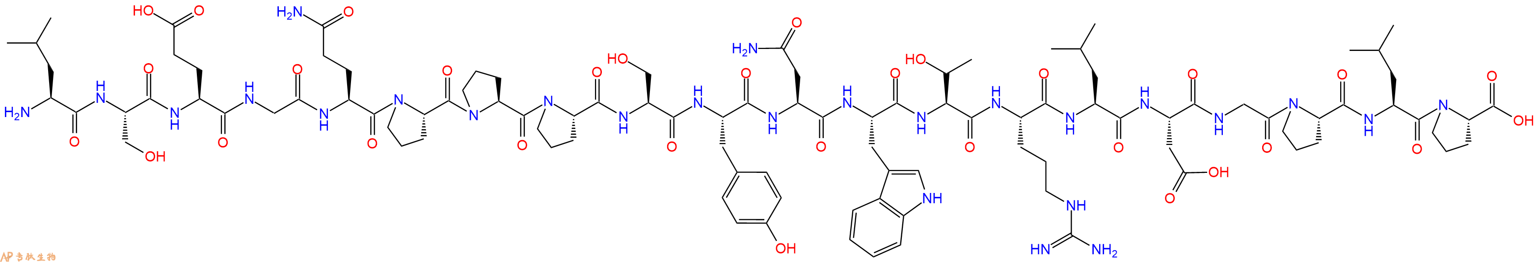 专肽生物产品H2N-Leu-Ser-Glu-Gly-Gln-Pro-Pro-Pro-Ser-Tyr-Asn-Trp-Thr-Arg-Leu-Asp-Gly-Pro-Leu-Pro-OH