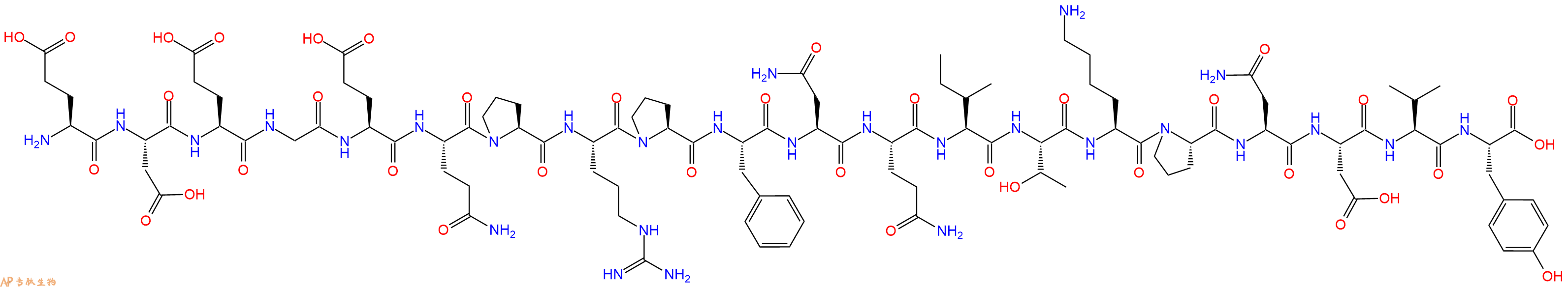 专肽生物产品H2N-Glu-Asp-Glu-Gly-Glu-Gln-Pro-Arg-Pro-Phe-Asn-Gln-Ile-Thr-Lys-Pro-Asn-Asp-Val-Tyr-OH