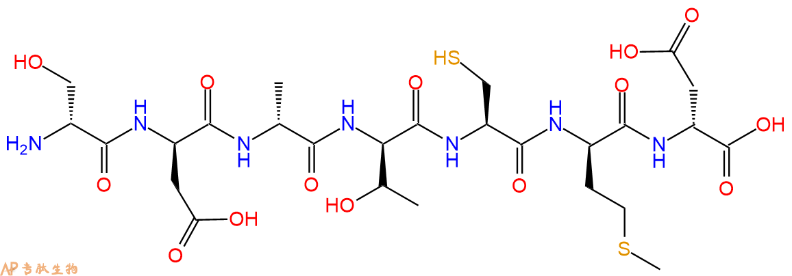 专肽生物产品H2N-DSer-DAsp-DAla-DThr-Cys-DMet-DAsp-OH