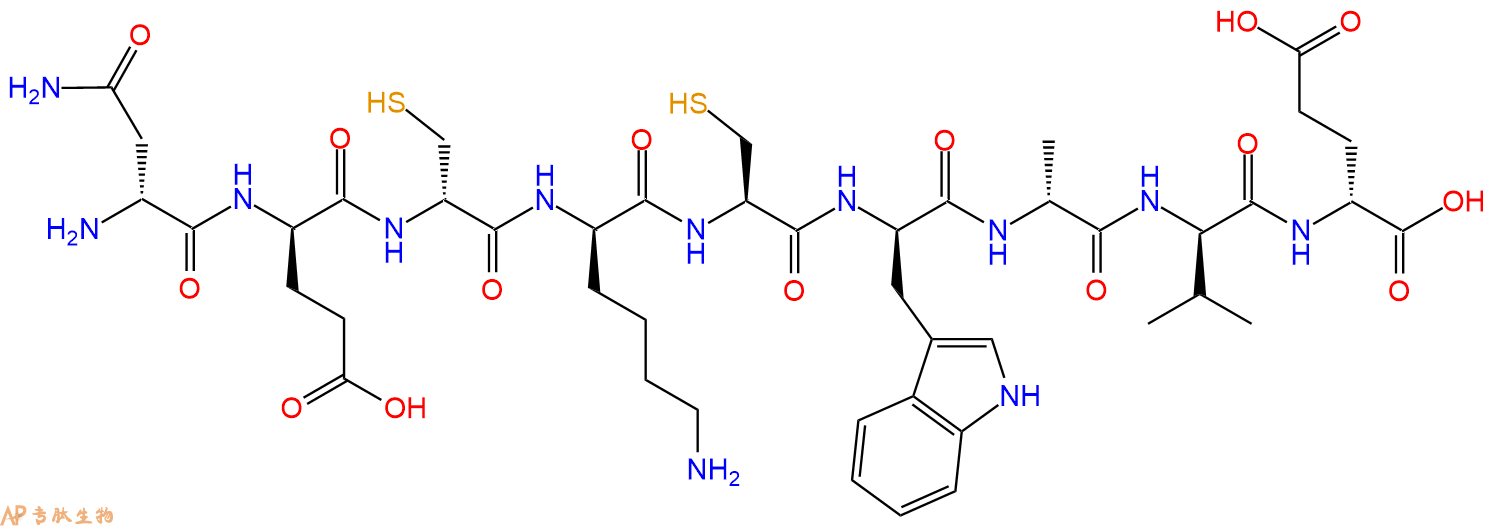 专肽生物产品H2N-DAsn-DGlu-DCys-DLys-Cys-DTrp-DAla-DVal-DGlu-OH