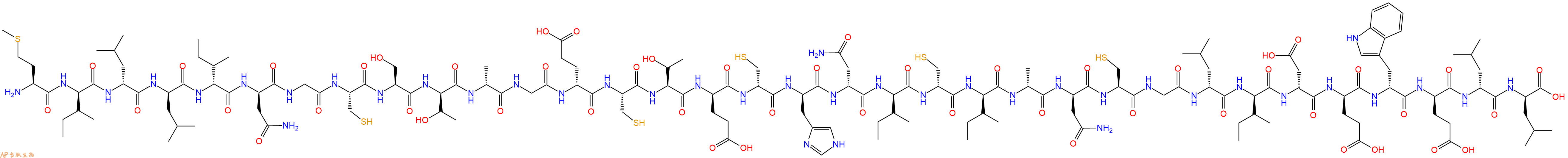 专肽生物产品H2N-Met-DIle-DLeu-DLeu-DIle-DAsn-Gly-Cys-Ser-DThr-DAla-Gly-DGlu-Cys-Thr-DGlu-DCys-DHis-DAsn-DIle-DCys-DIle-DAla-DAsn-Cys-Gly-DLeu-DIle-DAsp-DGlu-DTrp-DGlu-DLeu-DLeu-OH