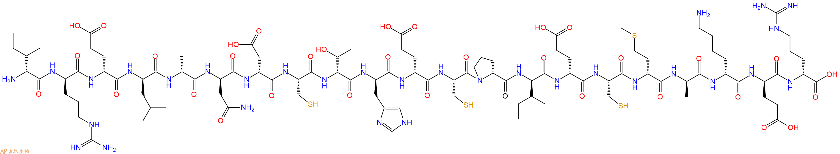 专肽生物产品H2N-DIle-DArg-DGlu-DLeu-DAla-DAsn-DAsp-Cys-DThr-DHis-DGlu-Cys-DPro-DIle-DGlu-Cys-DMet-DAla-DLys-DGlu-DArg-OH