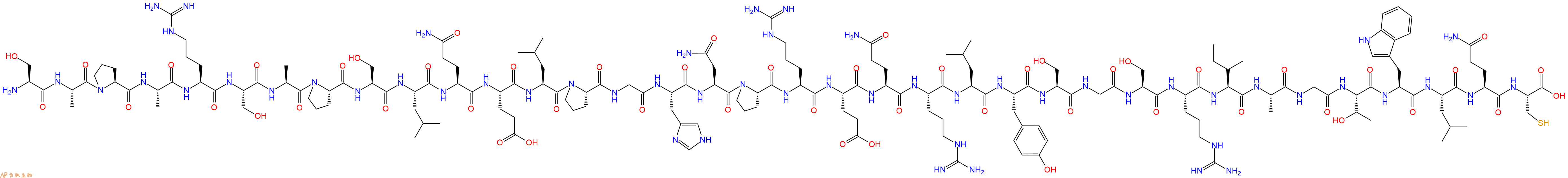 专肽生物产品H2N-Ser-Ala-Pro-Ala-Arg-Ser-Ala-Pro-Ser-Leu-Gln-Glu-Leu-Pro-Gly-His-Asn-Pro-Arg-Glu-Gln-Arg-Leu-Tyr-Ser-Gly-Ser-Arg-Ile-Ala-Gly-Thr-Trp-Leu-Gln-Cys-OH