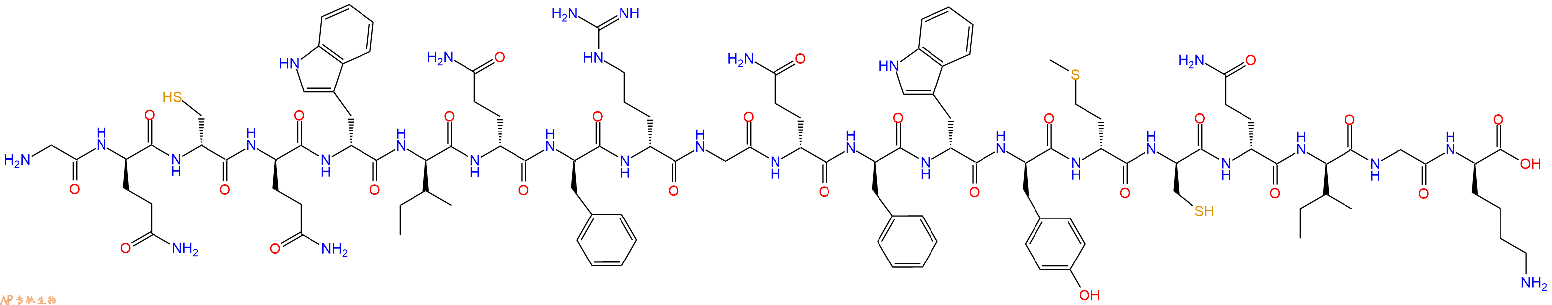 专肽生物产品H2N-Gly-DGln-DCys-DGln-DTrp-DIle-DGln-DPhe-DArg-Gly-DGln-DPhe-DTrp-DTyr-DMet-DCys-DGln-DIle-Gly-DLys-OH