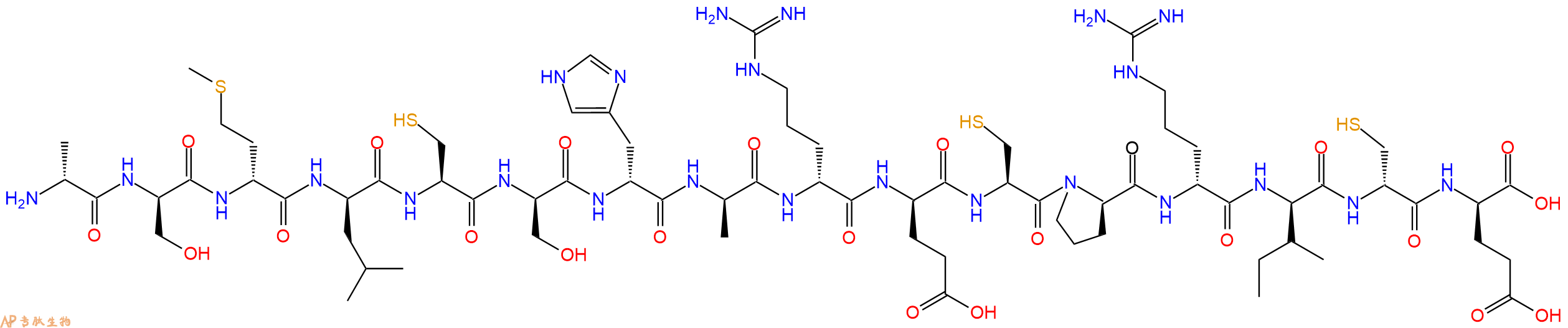 专肽生物产品H2N-DAla-DSer-DMet-DLeu-Cys-DSer-DHis-DAla-DArg-DGlu-Cys-DPro-DArg-DIle-DCys-DGlu-OH