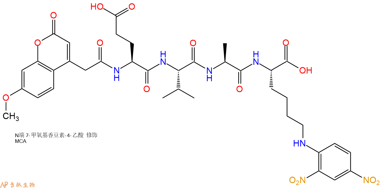 专肽生物产品MCA-Glu-Val-Ala-Lys(Dnp)-OH
