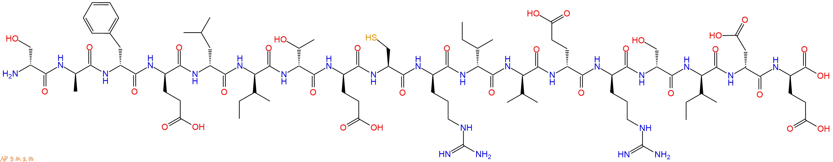 专肽生物产品H2N-DSer-DAla-DPhe-DGlu-DLeu-DIle-DThr-DGlu-Cys-DArg-DIle-DVal-DGlu-DArg-DSer-DIle-DAsp-DGlu-OH