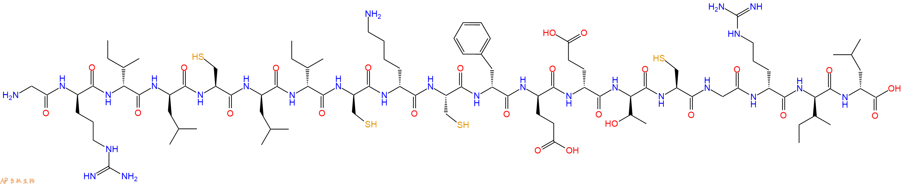 专肽生物产品H2N-Gly-DArg-DIle-DLeu-Cys-DLeu-DIle-DCys-DLys-Cys-DPhe-DGlu-DGlu-DThr-Cys-Gly-DArg-DIle-DLeu-OH