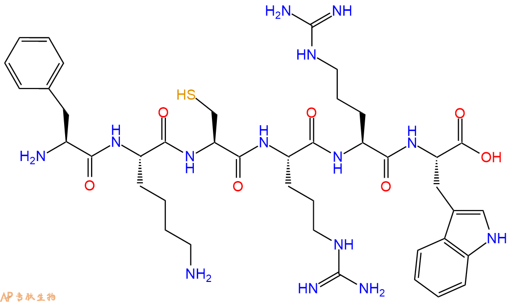 专肽生物产品H2N-Phe-Lys-Cys-Arg-Arg-Trp-OH