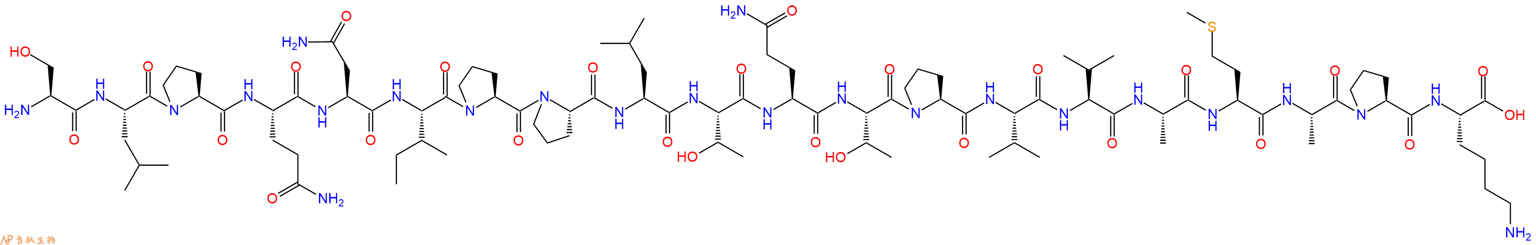 专肽生物产品H2N-Ser-Leu-Pro-Gln-Asn-Ile-Pro-Pro-Leu-Thr-Gln-Thr-Pro-Val-Val-Ala-Met-Ala-Pro-Lys-OH