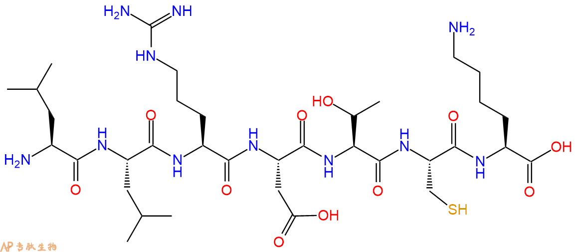 专肽生物产品H2N-Leu-Leu-Arg-Asp-Thr-Cys-Lys-OH