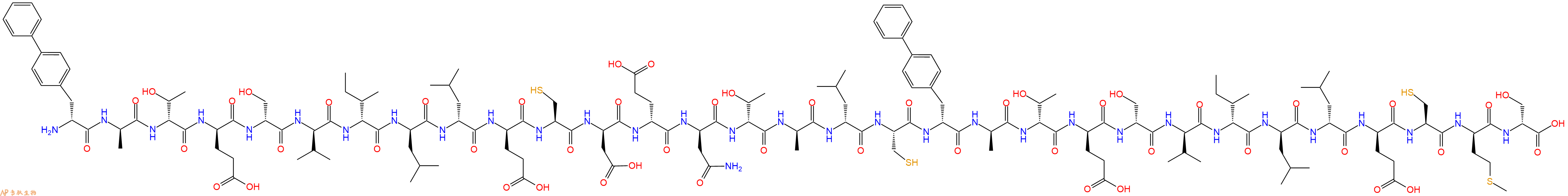 专肽生物产品H2N-DBip-DAla-DThr-DGlu-DSer-DVal-DIle-DLeu-DLeu-DGlu-Cys-DAsp-DGlu-DAsn-DThr-DAla-DLeu-Cys-DBip-DAla-DThr-DGlu-DSer-DVal-DIle-DLeu-DLeu-DGlu-Cys-DMet-DSer-OH