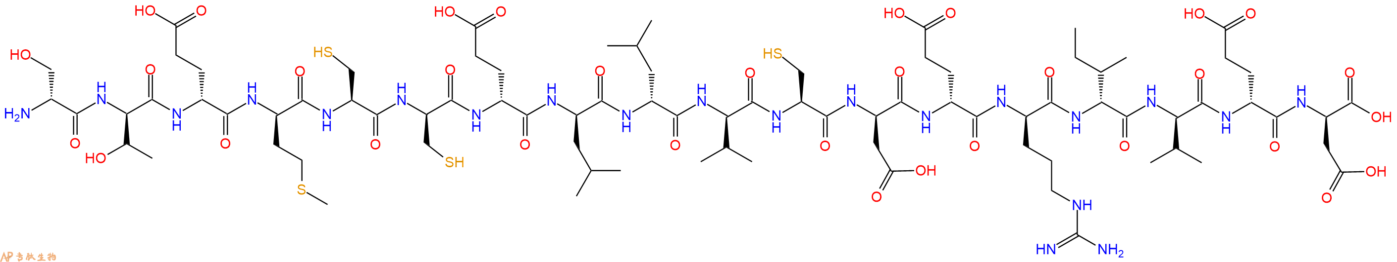 专肽生物产品H2N-DSer-DThr-DGlu-DMet-Cys-DCys-DGlu-DLeu-DLeu-DVal-Cys-DAsp-DGlu-DArg-DIle-DVal-DGlu-DAsp-OH