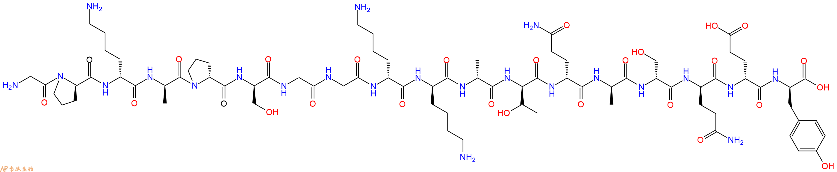 专肽生物产品H2N-Gly-DPro-DLys-DAla-DPro-DSer-Gly-Gly-DLys-DLys-DAla-DThr-DGln-DAla-DSer-DGln-DGlu-DTyr-OH