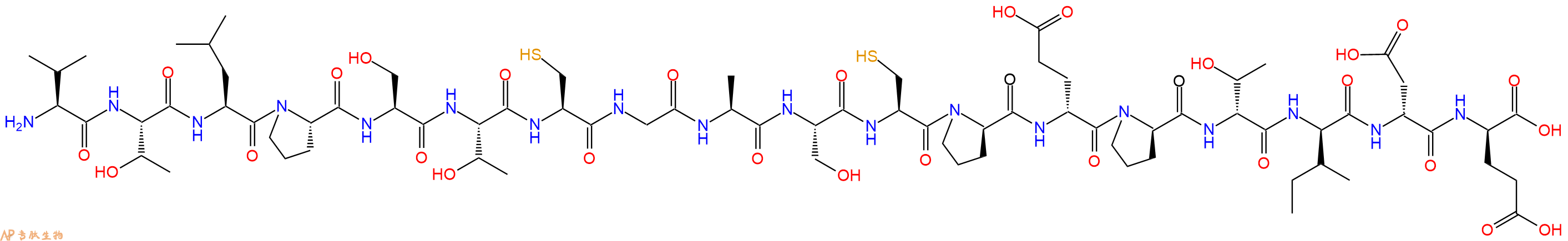 专肽生物产品H2N-Val-Thr-Leu-Pro-Ser-Thr-Cys-Gly-Ala-Ser-Cys-DPro-DGlu-DPro-DThr-DIle-DAsp-DGlu-OH