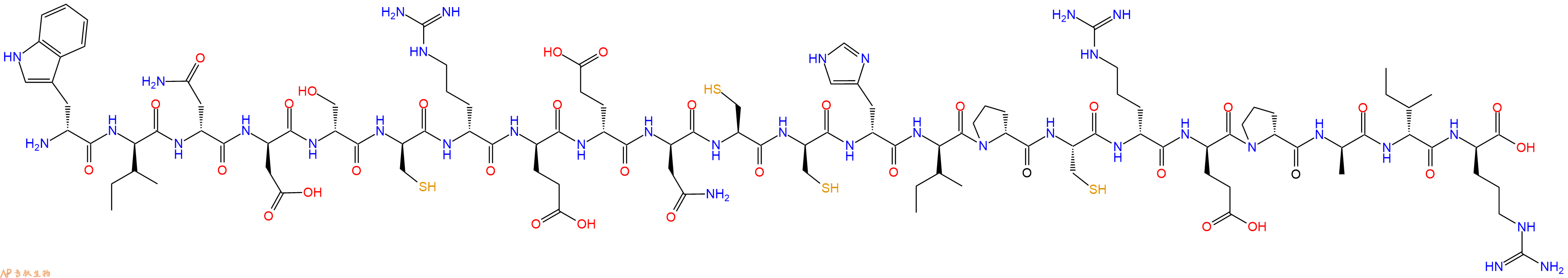 专肽生物产品H2N-DTrp-DIle-DAsn-DAsp-DSer-DCys-DArg-DGlu-DGlu-DAsn-Cys-DCys-DHis-DIle-DPro-Cys-DArg-DGlu-DPro-DAla-DIle-DArg-OH