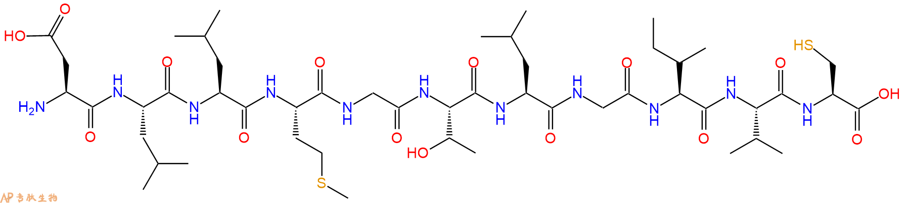 专肽生物产品H2N-Asp-Leu-Leu-Met-Gly-Thr-Leu-Gly-Ile-Val-Cys-OH