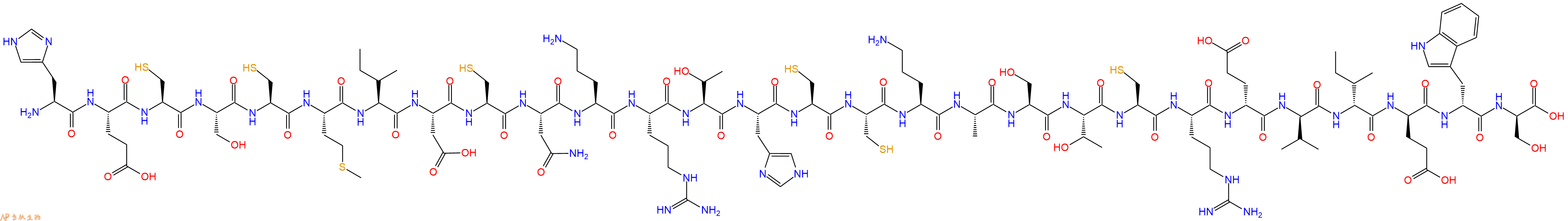 专肽生物产品H2N-His-Glu-Cys-Ser-Cys-Met-Ile-Asp-Cys-Asn-Orn-Arg-Thr-His-Cys-Cys-Orn-Ala-Ser-Thr-Cys-Arg-DGlu-DVal-DIle-DGlu-DTrp-DSer-OH