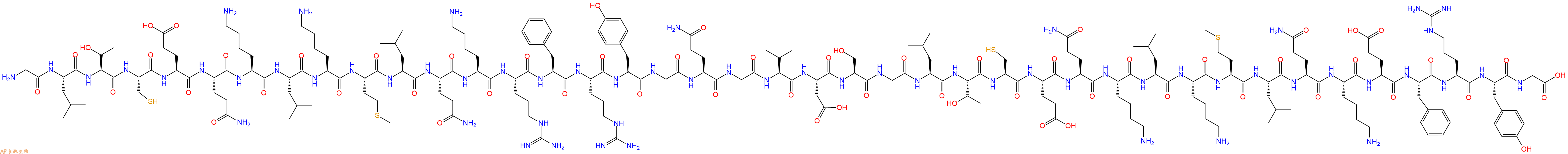 专肽生物产品H2N-Gly-Leu-Thr-Cys-Glu-Gln-Lys-Leu-Lys-Met-Leu-Gln-Lys-Arg-Phe-Arg-Tyr-Gly-Gln-Gly-Val-Asp-Ser-Gly-Leu-Thr-Cys-Glu-Gln-Lys-Leu-Lys-Met-Leu-Gln-Lys-Glu-Phe-Arg-Tyr-Gly-OH
