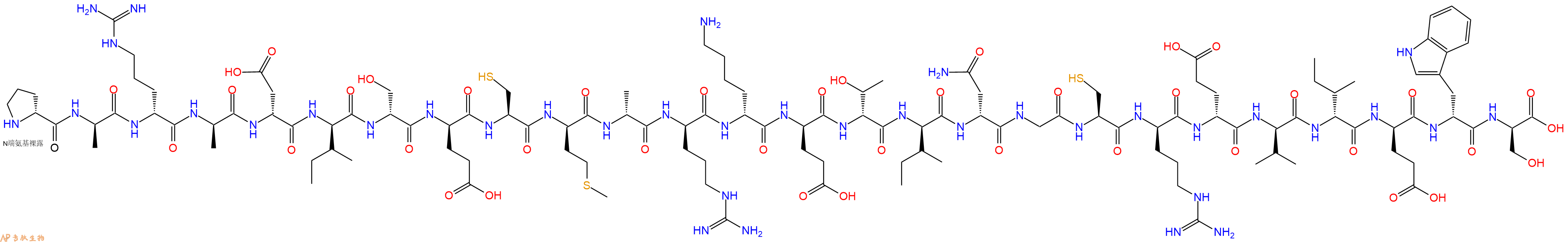 专肽生物产品H2N-DPro-DAla-DArg-DAla-DAsp-DIle-DSer-DGlu-Cys-DMet-DAla-DArg-DLys-DGlu-DThr-DIle-DAsn-Gly-Cys-DArg-DGlu-DVal-DIle-DGlu-DTrp-DSer-OH