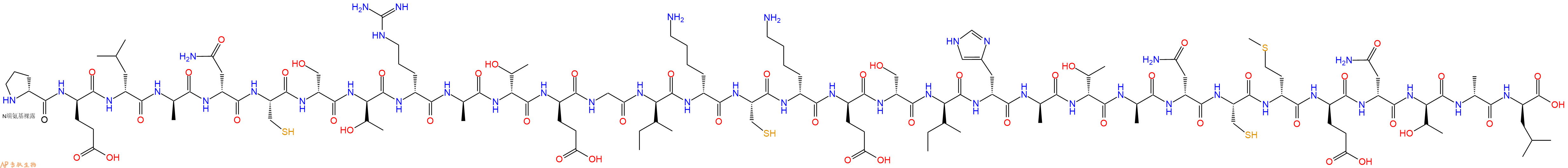 专肽生物产品H2N-DPro-DGlu-DLeu-DAla-DAsn-Cys-DSer-DThr-DArg-DAla-DThr-DGlu-Gly-DIle-DLys-Cys-DLys-DGlu-DSer-DIle-DHis-DAla-DThr-DAla-DAsn-Cys-DMet-DGlu-DAsn-DThr-DAla-DLeu-OH