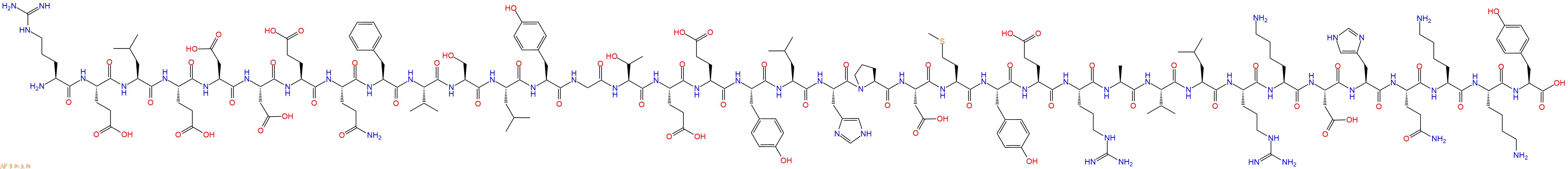 专肽生物产品H2N-Arg-Glu-Leu-Glu-Asp-Asp-Glu-Gln-Phe-Val-Ser-Leu-Tyr-Gly-Thr-Glu-Glu-Tyr-Leu-His-Pro-Asp-Met-Tyr-Glu-Arg-Ala-Val-Leu-Arg-Lys-Asp-His-Gln-Lys-Lys-Tyr-OH