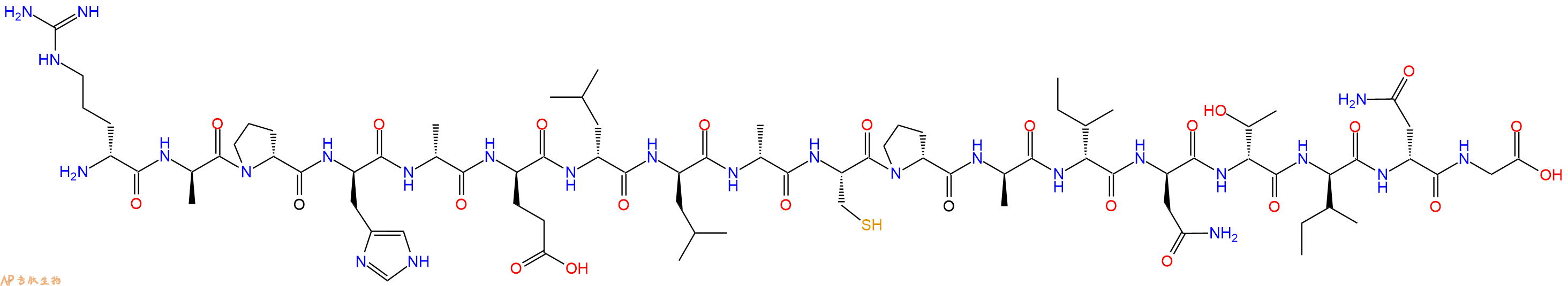 专肽生物产品H2N-DArg-DAla-DPro-DHis-DAla-DGlu-DLeu-DLeu-DAla-Cys-DPro-DAla-DIle-DAsn-DThr-DIle-DAsn-Gly-OH